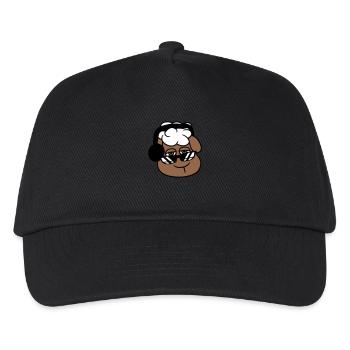 Cooles DJ Schaf Schäfchen Gesicht Party Musik Spaß - Kinder Basecap - Schwarz - Vorne