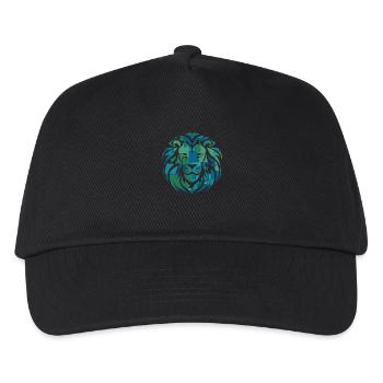 Lion's head, blue, green, turquoise - Kids’ Baseball Cap - black - Front