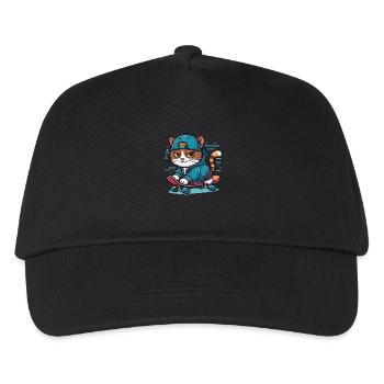 Cat Brat: skater - Kids’ Baseball Cap - black - Front