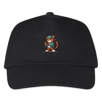 Cat Brat: V-sign - Kids’ Baseball Cap - black - Front