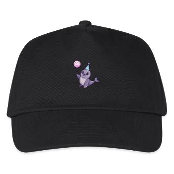 Seal Animal Birthday Baby - Kids’ Baseball Cap - black - Front