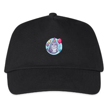 Seal Animal Birthday Baby - Kids’ Baseball Cap - black - Front