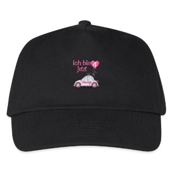 Polizeiauto Ich bin jetzt 4 Geburtstag Rosa - Kinder Basecap - Schwarz - Vorne