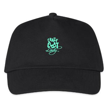 Crazy Cat Lady Text Wahnsinnige Frau Katzen Liebe - Kinder Basecap - Schwarz - Vorne