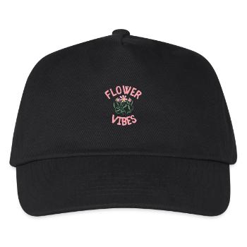 Flower Vibes - Kinder Basecap - Schwarz - Vorne