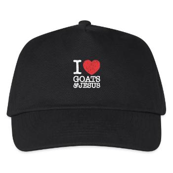 I Love Goats & Jesus Vintage Christian Lover Gift - Kids’ Baseball Cap - black - Front
