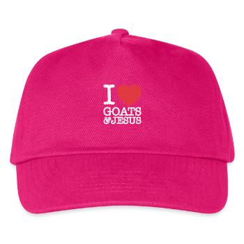 I Love Goats & Jesus Vintage Christian Lover Gift - Kids’ Baseball Cap - fuchsia - Front