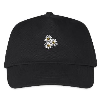 Blume weiß weiße Blume Blumen weiß weiße Blumen - Kinder Basecap - Schwarz - Vorne
