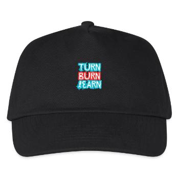 Turn, Burn, Learn - Kids’ Baseball Cap - black - Front