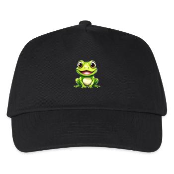 Frosch Grün Frosch Frosch - Kinder Basecap - Schwarz - Vorne