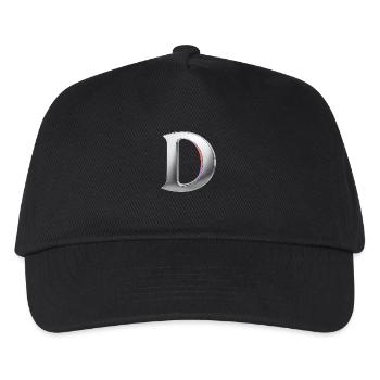 Chrome ,, D " Metallic - Kinder Basecap - Schwarz - Vorne