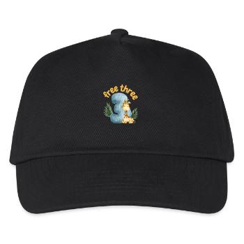 Free Three Giraffe Safari - Kids’ Baseball Cap - black - Front