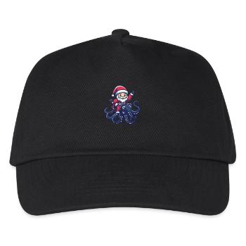 Oktopus Weihnachtsmann - Kinder Basecap - Schwarz - Vorne