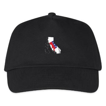 Republican Flag in California State Landkarte CA - Kinder Basecap - Schwarz - Vorne