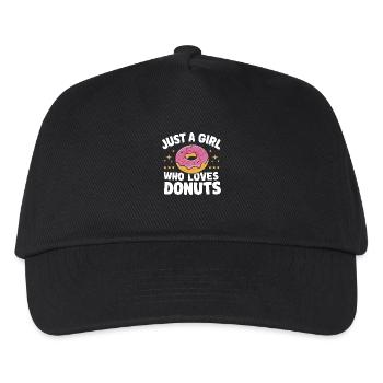 Donut Donuts Süßigkeiten Bagel - Kinder Basecap - Schwarz - Vorne