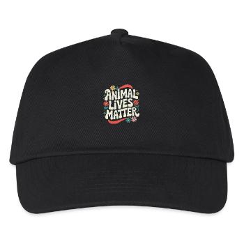 Vegetarisch Vegan Veggie Vegetarier - Kinder Basecap - Schwarz - Vorne