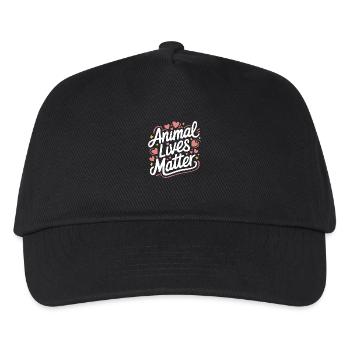 Vegetarisch Vegan Veggie Vegetarier - Kinder Basecap - Schwarz - Vorne