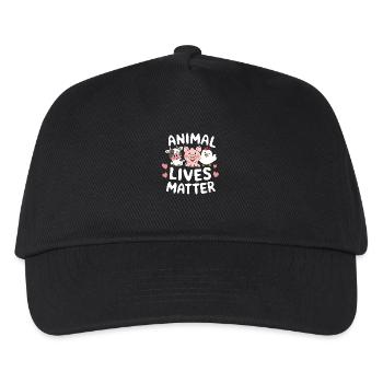 Vegetarisch Vegan Veggie Vegetarier - Kinder Basecap - Schwarz - Vorne