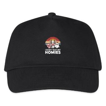 Vegetarisch Vegan Veggie Vegetarier - Kinder Basecap - Schwarz - Vorne