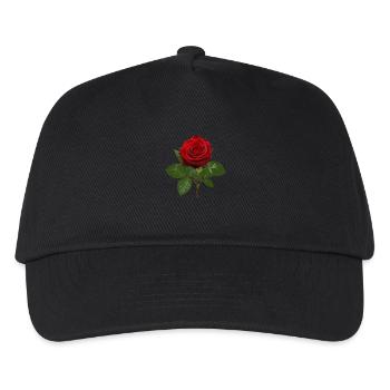 Red rose deep red - Kids’ Baseball Cap - black - Front