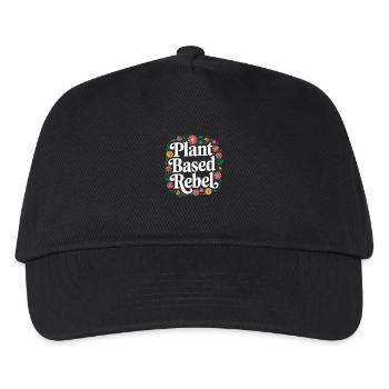 Vegetarisch Vegan Veggie Vegetarier - Kinder Basecap - Schwarz - Vorne