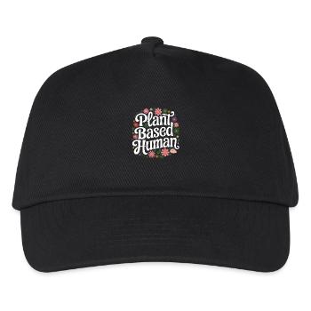 Vegetarisch Vegan Veggie Vegetarier - Kinder Basecap - Schwarz - Vorne