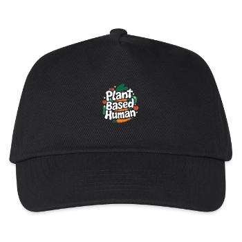 Vegetarisch Vegan Veggie Vegetarier - Kinder Basecap - Schwarz - Vorne