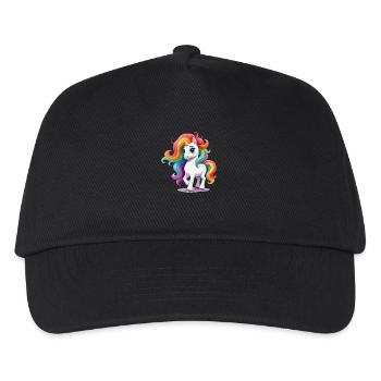 Einhorn anmutig - Kinder Basecap - Schwarz - Vorne