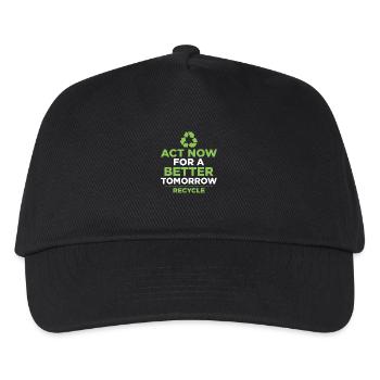 Act Now For A Better Tomorrow. Recycle Earth Day P - Kinder Basecap - Schwarz - Vorne
