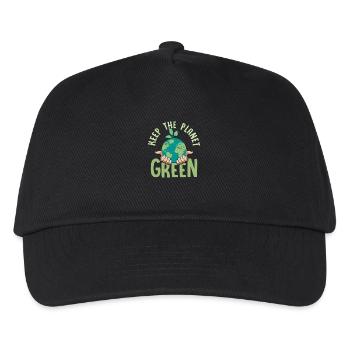 Keep The Planet Green Planet Earth Day - Kinder Basecap - Schwarz - Vorne