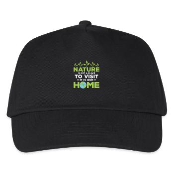 Nature Is Not A Place To Visit Planet Earth Day - Kinder Basecap - Schwarz - Vorne