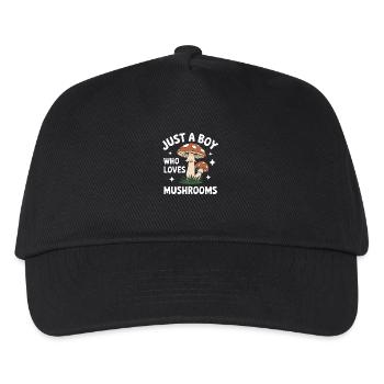 Pilz Pilze Funghi Champignon - Kinder Basecap - Schwarz - Vorne