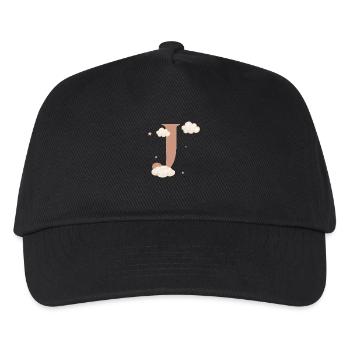 Buchstabe j bewölkt Sterne - Kinder Basecap - Schwarz - Vorne