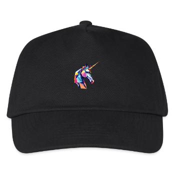 Einhorn - Kinder Basecap - Schwarz - Vorne