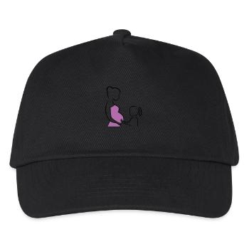 Schwangere mit ihrer Tochter - Silhouette - Kinder Basecap - Schwarz - Vorne