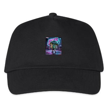 Cartoon Brokkoli Fitnessstudio - Kinder Basecap - Schwarz - Vorne