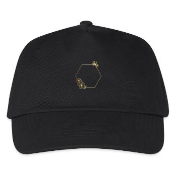 Cadre hexagon doré floral personnalisé - Casquette de baseball Enfant - noir - Devant