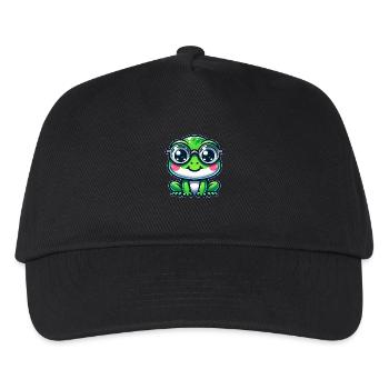 Süßer Frosch mit Brille - Kinder Basecap - Schwarz - Vorne