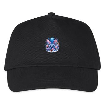 Magischer Oktopus - Kinder Basecap - Schwarz - Vorne