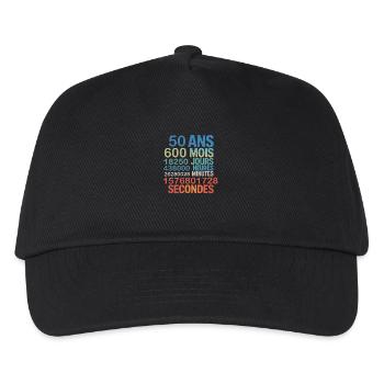 50 Ans – 600 Mois, 18250 Jours, 1.5 Billion - Kids’ Baseball Cap - black - Front