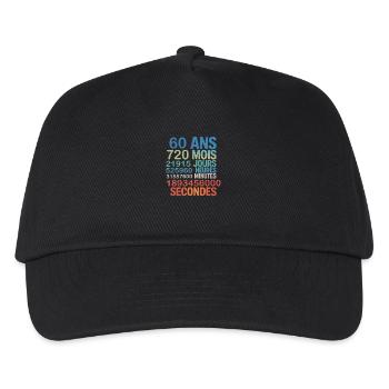 60 Ans – 720 Mois, 21915 Jours, 1.8 Billion - Kids’ Baseball Cap - black - Front