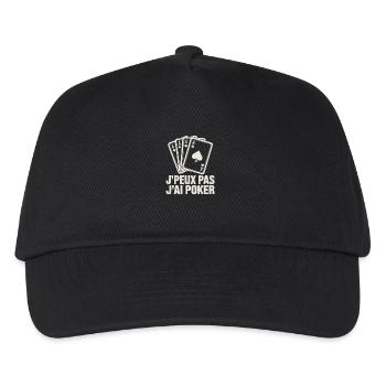 J’Peux Pas J’Ai Poker – Carte As Humour Joueur - Casquette de baseball Enfant - noir - Devant