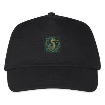 Großer Blaureiher - Kinder Basecap - Schwarz - Vorne