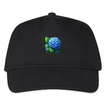 Hortensienblau - Kinder Basecap - Schwarz - Vorne