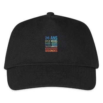 26 Ans en Chiffres – Design Anniversaire Unique - Kinder Basecap - Schwarz - Vorne