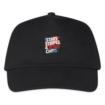 Amerikanischer Gläubiger Christ July 4th Jesus - Kinder Basecap - Schwarz - Vorne