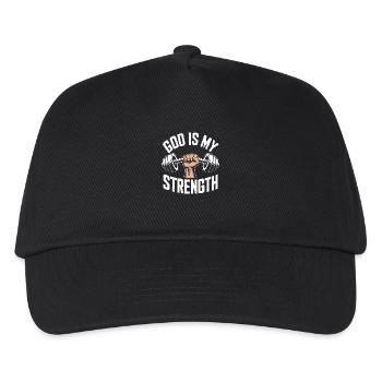 Gott ist meine Stärke! Gläubiger Christ Jesus - Kinder Basecap - Schwarz - Vorne
