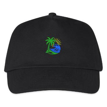 Palme Insel Ozean - Kinder Basecap - Schwarz - Vorne