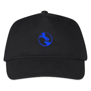 Einhorn Klippe Mond Berg Nacht Umriss Silhouette - Kinder Basecap - Schwarz - Vorne