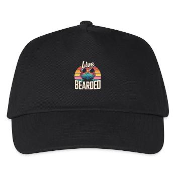 Live Bearded! Bartagame Reptil Terraristik - Kinder Basecap - Schwarz - Vorne